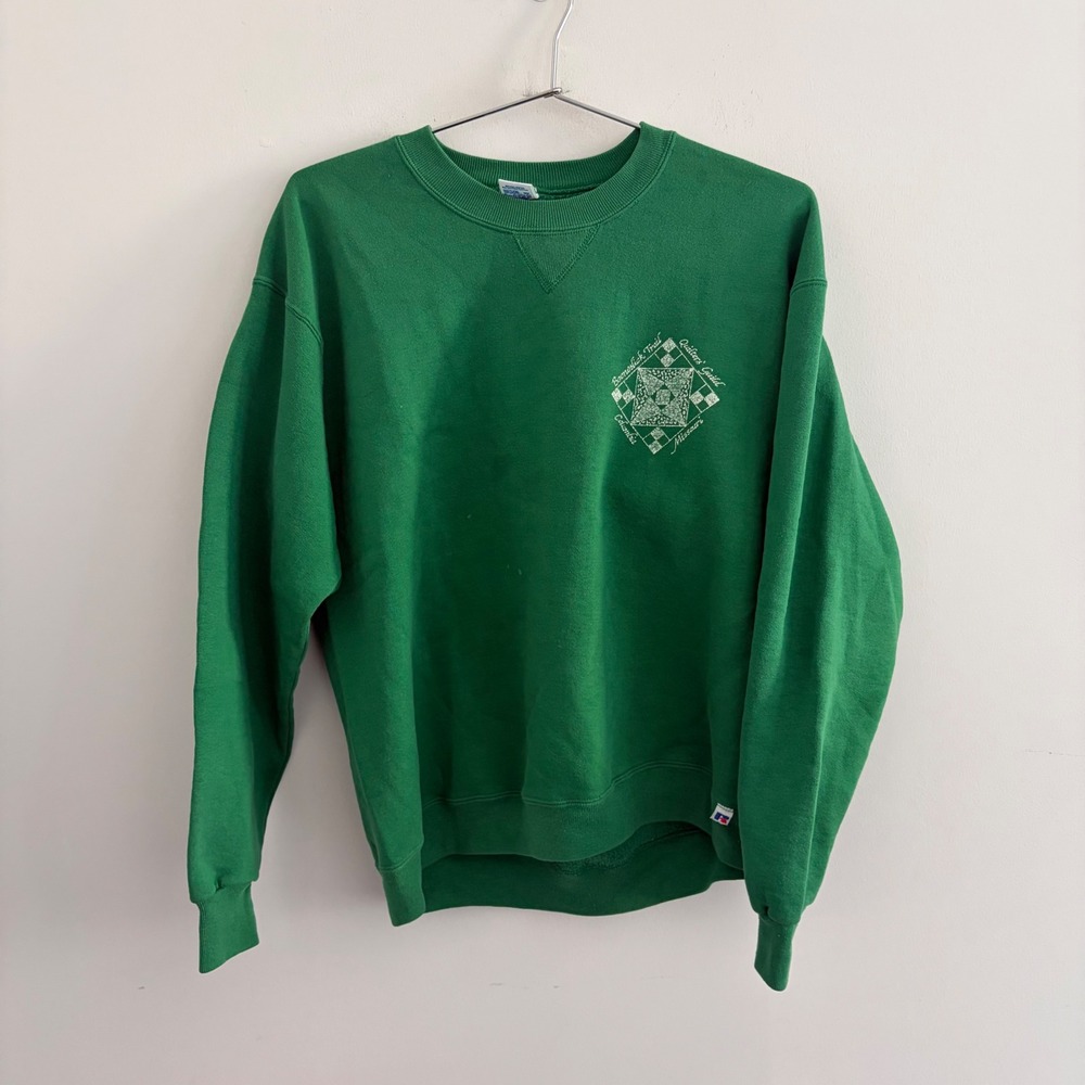 Vintage Russell Athletic Green Sweatshirt Mens Large Made in USA Booneslick